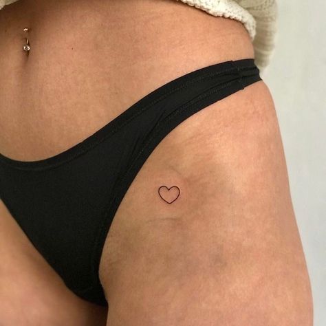 Tattoo On Hip Bone, Pelvic Tattoos, Little Heart Tattoos, Matching Friend Tattoos, Red Heart Tattoos, Small Heart Tattoos, Capricorn Tattoo, Girl Arm Tattoos, Hip Tattoos Women