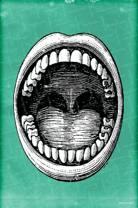 https://www.pinterest.com/pin/687573068100907690/ Big Mouth Poster, Anatomical Drawings, Teeth Drawing, Sculpture Art Clay, Printable Posters, Linocut Art, Statement Art, Big Mouth, Art Clay