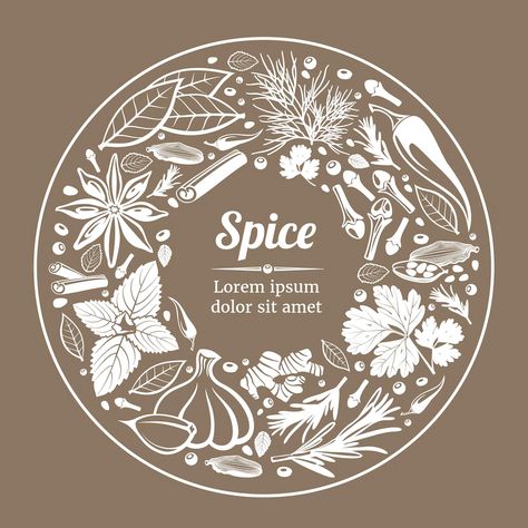 Free Vector | Spice plant natural organic ingredient label illustration Label Illustration, Herb Labels, Spices Packaging, Ingredient Labels, Christmas Spices, Spice Labels, Vector Sketch, Fish Drawings, Spices And Herbs