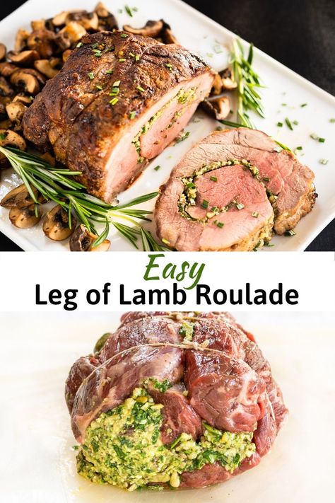 Lamb Roulade is perfect for fine dining or a casual dinner with friends. Step-by-step instructions will have it on your table in no time! #Ad #ownyourownparty #beaussome #aussielamb Lamb Roulade, Pork Roulade, Tea Cookies Recipe, Steak Dinner Sides, Roulade Recipe, Mushrooms And Spinach, Roast Lamb Leg, Herb Stuffing, Easy Christmas Cookie Recipes