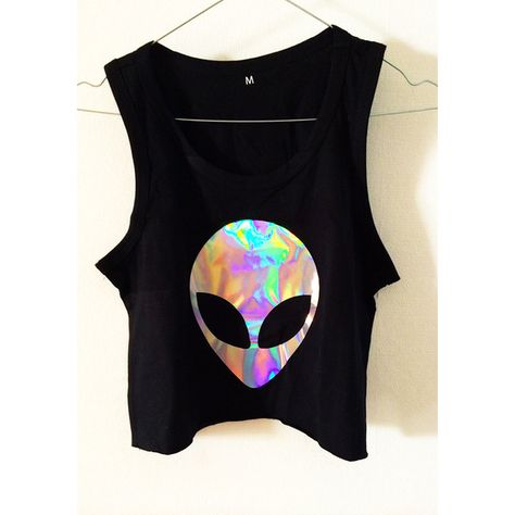 Alien Crop Top, Going Out Crop Tops, Scary Alien, Alien Clothes, Hipster Tops, Party Crop Tops, Festival Ideas, Yoga Crop Tops, Cute Alien