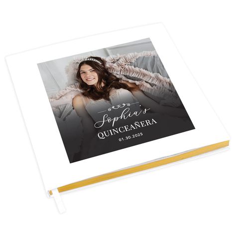 PRICES MAY VARY. 8.5" X 8.5" GUESTBOOK: This personalized Quinceañera guest book is more than just an elegant touch. Guests can sign this guestbook with touching words that can be cherished for a lifetime. With 60 lined sheets totaling 120 pages, guests can do more than just sign their names. Each page is trimmed in gold which will pair well with a classic modern, and elegant theme. It also includes 10 sheets of 24 white photo corners per sheet for polaroids, well wishes, advice, and messages fo Quinceanera Reception, 15th Birthday Decorations, Quinceanera Guest Book, Book Scrapbook, Signature Book, Personalised Guest Book, Touching Words, Photo Guest Book, Reception Signs