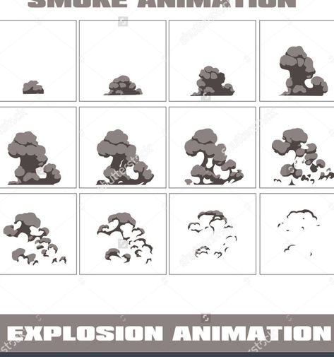 Explosion Animation, Lightning Animation, Cartoon Explosion, Animation Frames, Game Sprite, Sprite Sheet, Learn Animation, Game Animation, Animation Storyboard