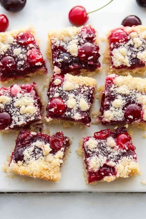 Christmas Cherry Bars Martha Stewart Sour Cherry Crumble Bars, Cherry Nut Bars, Cherry Bliss Bars, Almond Cherry Bars, Christmas Cherry Bars Taste Of Home, What To Make With Dried Cherries, Cherry Christmas Bars, Glace Cherry Recipes, Cherry Mash Bars