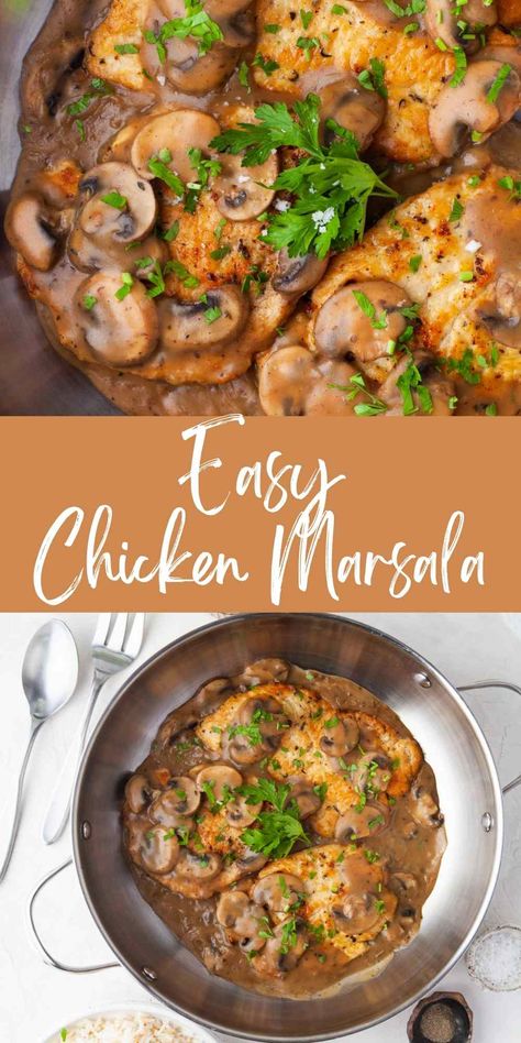 Dutch Oven Chicken Marsala, Marsala Recipes, Easy Chicken Marsala Recipe, Weeknight Chicken Dinner, Easy Chicken Marsala, Chicken Marsala Recipe, Chicken Marsala Easy, Dutch Oven Chicken, Weeknight Chicken