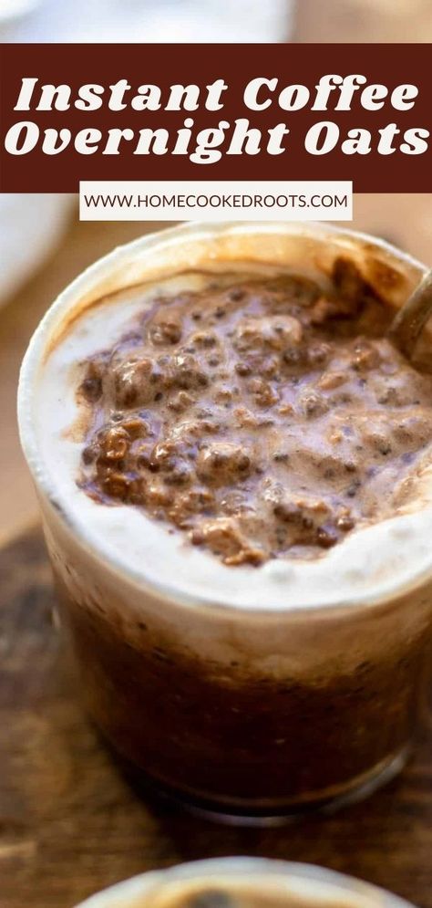 Coffee Overnight Oats, Overnight Oats Recipe Breakfast, Savory Sweet Potato Recipes, Instant Coffee Recipes, Vegan Breakfast Smoothie, Quick Breakfasts, Morning Cup Of Coffee, Vegan Breakfast Easy, Overnight Oats Recipe Healthy