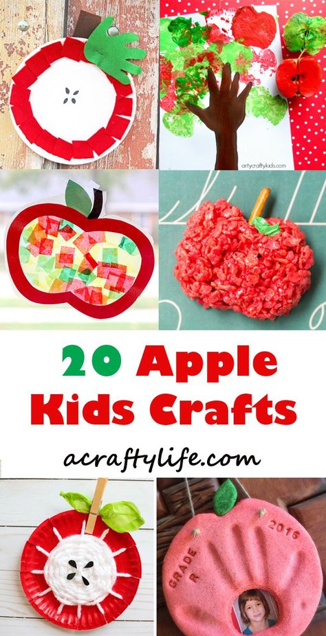 apple kids crafts -fall kid crafts crafts for kids- acraftylife.com #preschool #craftsforkids #kidscrafts Fall Fun Activities, Apple Crafts For Kids, Preschool Apple Theme, Apple Crafts, Fall Crafts For Toddlers, September Crafts, Apple Preschool, Apple Activities, Apple Craft