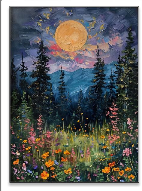 Mixed Painting Ideas, Easy Large Acrylic Painting Ideas, Photography Painting Ideas, Acrylic Painting Easy Landscape, Sentimental Painting Ideas, Jewel Tone Painting, Easy Painting Designs On Canvas, Diy Nature Painting, Simple Pretty Paintings