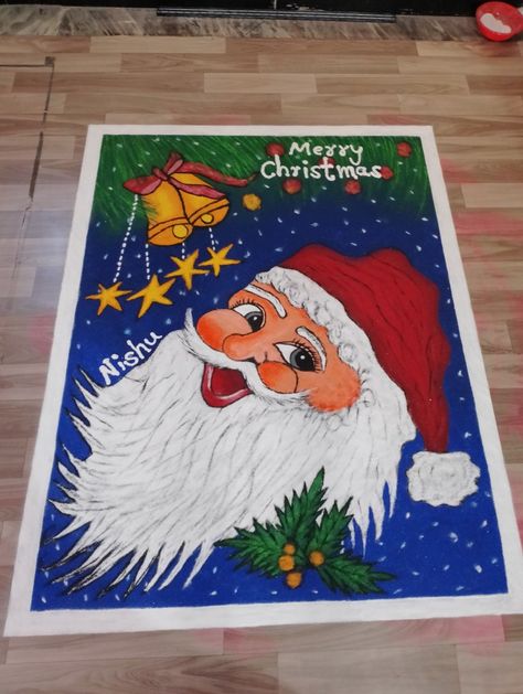 Christmas Rangoli, Cartoons Rangoli Design, Merry Christmas Drawing, Anime Crafts Diy, Pattern Design Drawing, Insect Crafts, Rangoli Side Designs, Simple Rangoli Designs Images, Simple Rangoli Border Designs