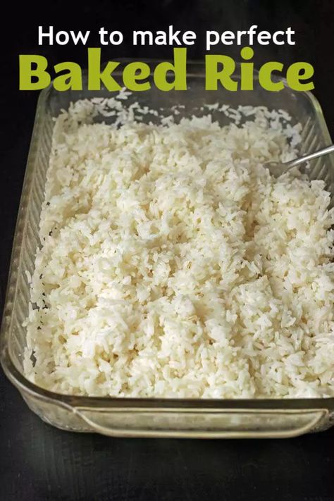 Rice In Oven Recipe, Freezing Cooked Rice, Oven Rice, Oven Baked Rice, Rice Bake Recipes, Grain Dishes, Rice In The Oven, Rice Video, Rice Side Dish Recipes