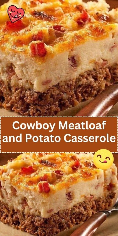 Yeehaw, it's time to wrangle some flavor with Cowboy Meatloaf and Potato Casserole. This hearty dish combines the comfort of meatloaf with the down-home goodness of potatoes, all baked to perfection in a single casserole. It's a meal that'll have your taste buds two-steppin' with delight. Cowboy Meatloaf, Casserole Potato, Meatloaf Casserole, Cowboy Casserole, Ore Ida, Potatoe Casserole Recipes, Beef Casserole Recipes, Corn Chowder, Beef Recipes Easy