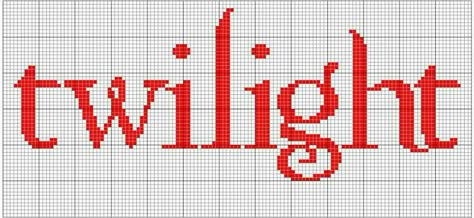 Twilight Twilight Cross Stitch, Twilight Crafts, Alpha Graph, Pixel Art Crochet, Cross Stitch Pattern Maker, Cross Stitch Fonts, Graph Patterns, Cross Stitch Freebies, Pixel Crochet