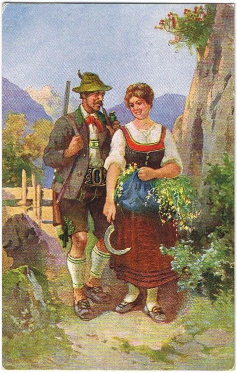 Home / X German Costume, Easter Paintings, German Folk, Vintage Germany, Postcard Art, European Culture, Art Corner, German Art, Vintage Postcard