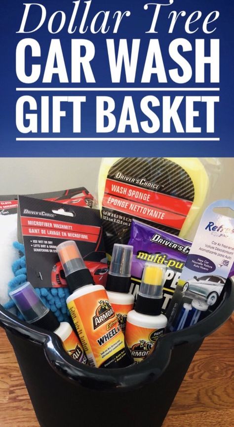 The Dollar Tree Car Wash Gift Basket is simple and only $10 to make. Give it to the men in your life with cash or a gas card. The perfect gift for men and teenage boys. #dollartree #giftbaskets #giftbasketideas #giftsformen Diy Gifts For Christmas, Auction Gift Basket Ideas, Gas Card, Fundraiser Baskets, Auction Basket, Dollar Tree Gifts, Homemade Gift Baskets, Stag And Doe, Gift Baskets For Him