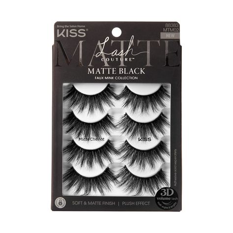 Kiss Eyelashes, Punk Fashion Diy, Kiss Products, Kiss Lashes, Blackest Black, Black Lashes, Lash Adhesive, Beautiful Curls, Fake Lashes