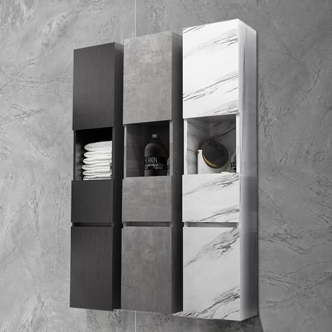 Bathroom Cabinet With Drawers, Washbasin Cabinet, Cabinet Interior, Decorate Wall, Wall Mounted Bathroom Cabinets, Cabinet With Drawers, Modern Bathroom Cabinets, Cabinet Designs, Bathroom Decor Luxury