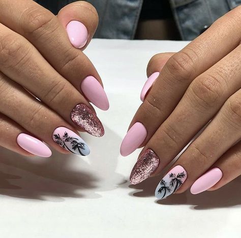 Nails For Cruise, Pink Beach Nails, Aloha Nails, Best Nail Ideas, Cruise Nails, Mickey Nails, Beachy Nails, Top Nails, Rose Nail Art