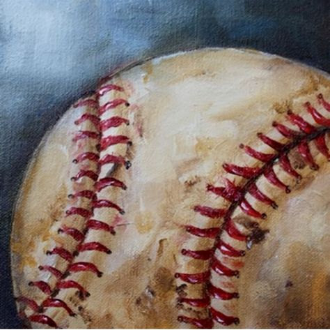 Acrylic Projects, Baseball Painting, Baseball Canvas, Sports Painting, Wine And Canvas, Tableau Art, Fine Artist, Night Painting, Canvas Acrylic