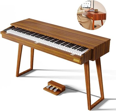 Amazon.com: SHEIRIN digital piano 88 keys weighted keyboard electric piano beginners stand full size upright pedal musical instrument SR-PH80 (wood) : Musical Instruments Piano Living Rooms, Piano Desk, Electric Keyboard, Portable Piano, Piano Beginner, Electric House, Wood Home, Keyboard Piano, Digital Piano