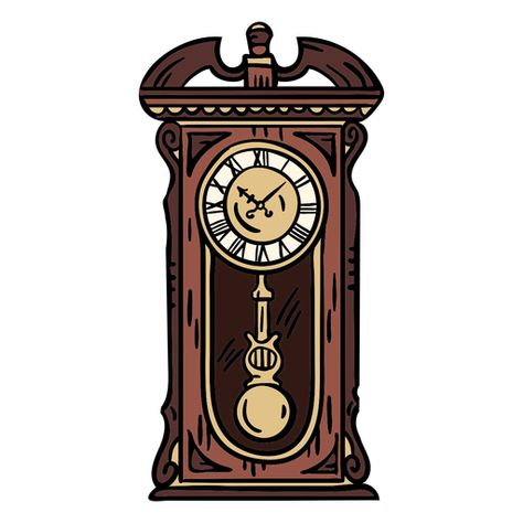 Hand drawn classic pendulum clock #AD , #drawn, #Hand, #pendulum, #clock, #classic Pendulum Clock Drawing, Clock Png, Creative Logo Design Art, Clock Drawings, Antique Wall Clocks, Food Flyer, Pin Ideas, Object Art, Pendulum Clock