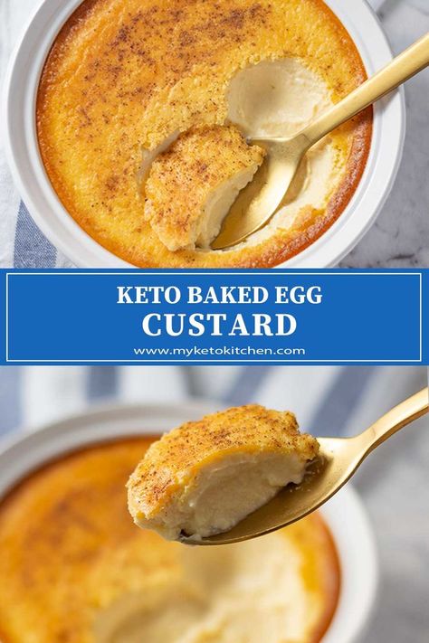 Keto Custard Recipe, Keto Custard, Baked Egg Custard, Sugar Free Desserts Easy, Keto Pudding, Desayuno Keto, Baked Custard, Custard Recipe, Sugar Free Recipes Desserts