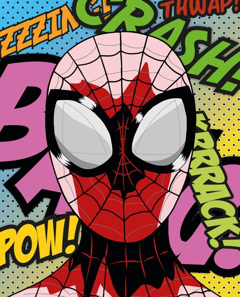 Pop Art Comic Marvel, Spiderman Pop, Spiderman Poster, Art Spiderman, Videos Hd, Image Spiderman, Pop Art Images, Wallpaper Disney, Pop Art Comic