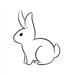 Small Rabbit Drawing, Outline Bunny Tattoo, White Bunny Tattoo, Rabbit Outline Drawing, Simple Bunny Tattoo Outline, Small Bunny Drawing, Rabbit Outline Tattoo, Easter Tattoo Ideas, Bunny Outline Drawing