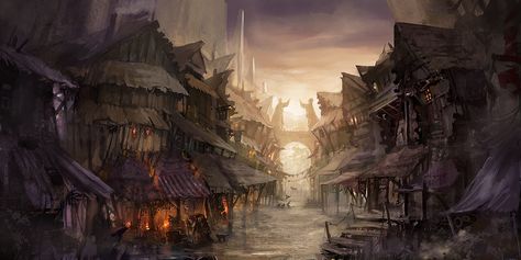 bancur_slums_by_flaviobolla Shanty Town, Advanced Photoshop, Landscape Concept, Fantasy City, Fantasy Setting, Fantasy Places, Skyfall, Tomb Raider, Fantasy Inspiration