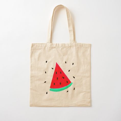 Get my art printed on awesome products. Support me at Redbubble #RBandME: https://www.redbubble.com/i/tote-bag/Watermelon-by-EdasArtPalette/163643213.P1QBH?asc=u Painting Tote Bag Ideas, Totebag Painting, Painting Watermelon, Tote Bag Ideas, Handpainted Tote, Handpainted Tote Bags, Painted Tote, Elementary Art Projects, Fabric Accessories