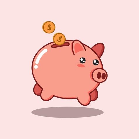 Money Pig, Money Cartoon, Cartoon Money, Pink Piggy Bank, Cartoon Silhouette, Pig Bank, Banks Icon, Money Logo, Box Cartoon