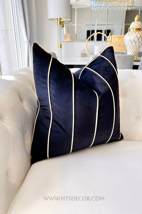 - Material: Luxury Velvet - Size: 22" X 22"- Suggested Pillow inset 22" or 23" Feather insert Velvet Cushion Covers, Afro Glam, Blue Velvet Couch, Black Living Room Decor, Luxury Pillows Decorative, Contemporary Cushions, Futuristic Furniture, Living Room Design Inspiration, Luxury Pillows