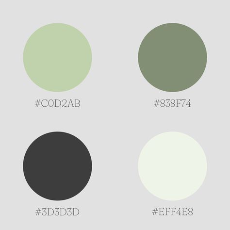 Sage Green Black And White Color Palette, Sage Green Aesthetic Color Palette, Sage Green Website, Olive Green Branding Color Palettes, Black White Green Color Palette, 60 30 10 Color Palette, Color Palette Sage Green, Sage Green Palette, 10 Color Palette