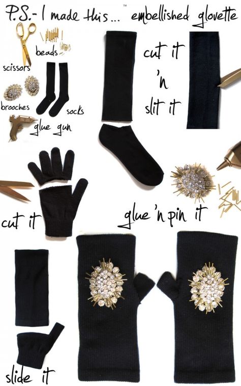 DIY: From Trash to High Fashion Diy Mittens, Manset Lengan, Fancy Gloves, Magnolia Pearl, Diy Couture, Sewing Hacks, Fingerless Gloves, Diy Fashion, Arm Warmers