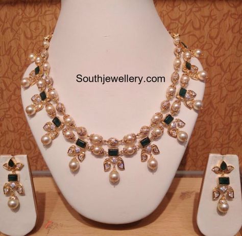 CZ South sea Pearls Necklace photo South Sea Pearl Necklace, Pearl Jewelry Design, Gold Jewelry Simple Necklace, Pearl Necklace Designs, Beaded Jewlery, Pearl Necklace Set, Gold Pendant Jewelry, Gold Wedding Jewelry, Wedding Jewellery Collection