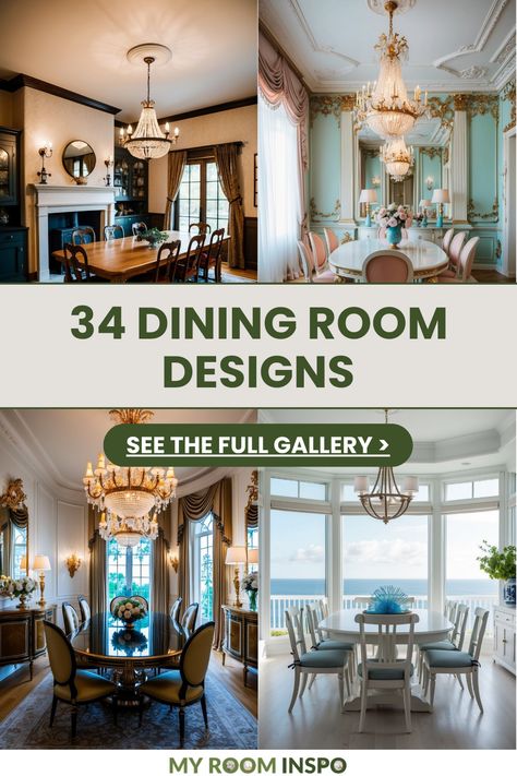 Explore 4 striking images showcasing 34 timeless dining room designs that elevate your home decor. Perfect for inspiration on stylish dining spaces! Fancy Dining Room Ideas, Dining Room For 8, Dining Room Inspiration Traditional, Dinner Room Ideas, Sunroom Dining Room Ideas, Sunroom Dining Room, Timeless Dining Room, French Country Aesthetic, Sunroom Dining