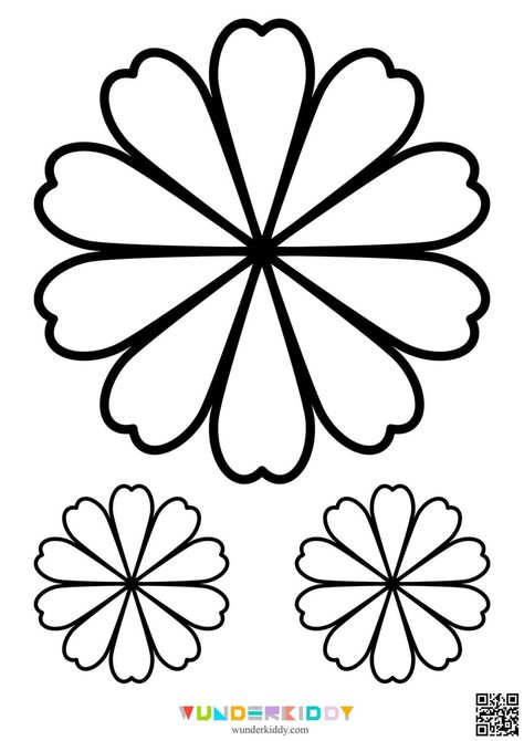 Didactic Games, Flower Templates Printable Free, Postcards Design, Printable Flowers, Flower Stencils, Flower Templates Printable, Free Worksheets For Kids, Free Printable Templates, Printable Flower