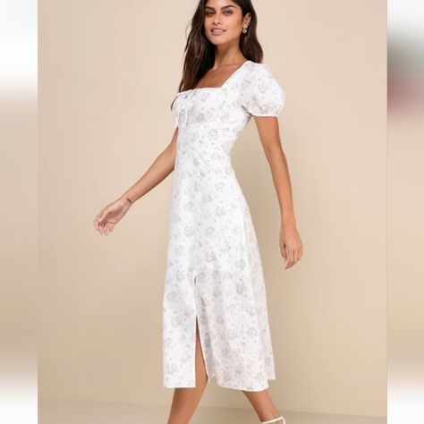 Women's Size M , Nwt Bust: Great For Any Cup Size. Waist: Fitted - Very Fitted At Natural Waist. Hip: Not Fitted - Fuller Skirt Allows Room For Hips Length: Mid-Calf Length. Size M Measures Approximately 46.5" From Shoulder To Hem. Shell: 100% Cotton. Lining: 100% Rayon. Hand Wash Cold. Do Not Bleach. Line Dry. Iron Low Heat. Lined To Mid-Thigh. Style 2297671 Open To All Offers!! Empire Waist Midi Dress, Engagement Photo Dress, Confirmation Dresses, Church Dresses, Engagement Dresses, Engagement Photo Outfits, Grad Dresses, Empire Dress, Church Outfits