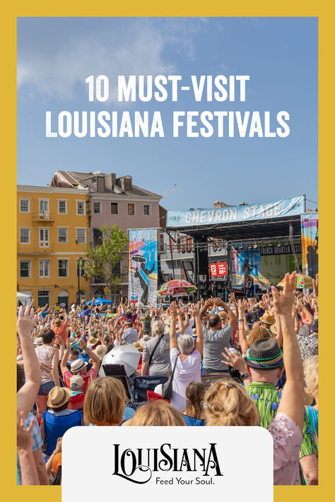 Are you ready to party Louisiana style? Then punch your ticket for these 10 fabulous fests and experience what we do best: food, music and rollicking good times! Louisiana Festivals, Louisiana Style, Grand Isle, Jazz Fest, Kayak Adventures, New Orleans Travel, Great River, Lake Beach, Lake Charles