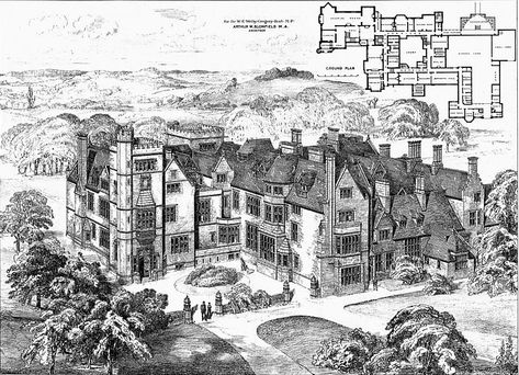 Victorian Manor Floor Plans, Old English Manor, Manor Floor Plan, Gothic Mansion, Stone Mansion, English Houses, English Manor Houses, Old Manor, Mansion Floor Plan