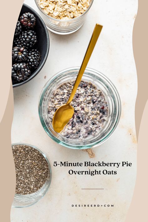 Blackberry Overnight Oats, Cholesterol Friendly Recipes, Fiber Fruits, Vegan Overnight Oats, Healthy Oatmeal Recipes, Blackberry Pie, Asian Recipe, Healthy Vegan Breakfast, Healthy Microbiome