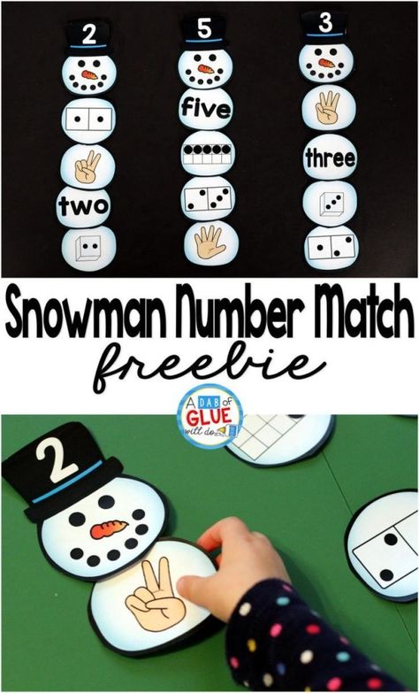 Snowman Number Match Printable is a great addition to your math centers this winter season. This free printable is perfect for preschool, kindergarten, and first grade students. Winter Classroom, Prek Math, Winter Kindergarten, Winter Math, Kindergarten Centers, Winter Preschool, Preschool Christmas, Math Numbers, Math Stations