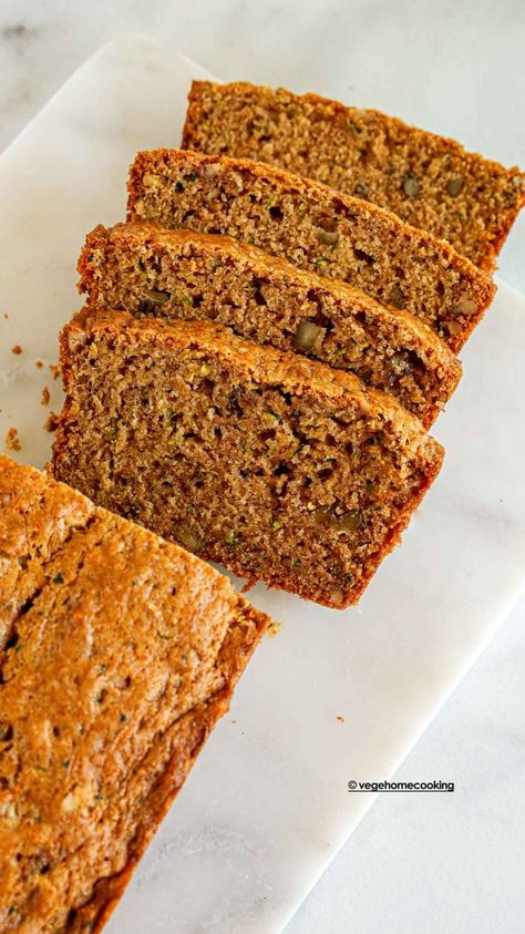 Zucchini Bread Eggless, Zucchini Recipes Eggless, Zucchini Bread Without Eggs, Eggless Zucchini Recipes, Eggless Loaf Cake Recipes, Eggless Zucchini Bread, Egg Free Zucchini Bread, Eggless Breakfast Ideas, Zucchini Bread Easy