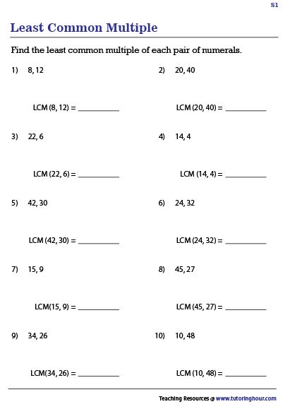 LCM Worksheets Class4 Maths Worksheet, Hcf And Lcm Worksheet Grade 4, Hcf And Lcm Worksheet Class 6, Least Common Multiple Worksheet, Hcf And Lcm Worksheet For Class 5, Lcm Worksheets For Grade 5, Ged Worksheets, Lcm Worksheet, Lowest Common Multiple