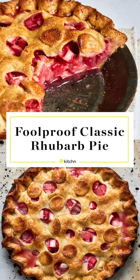 Rhubarb Pie Recipe, Rhubarb Recipes Pie, Foolproof Recipes, Rhubarb Desserts, Strawberry Rhubarb Pie, Rhubarb Pie, Rhubarb Recipes, Mini Pies, Strawberry Rhubarb