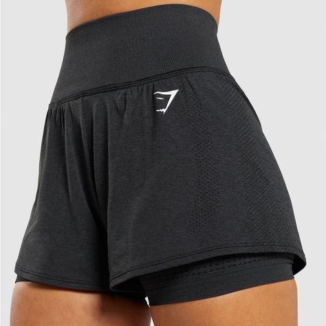 Vital Seamless 2.0 2-In-1 Shorts Size Small. Nwt. Tried On Only Gymshark Shorts, Adrette Outfits, Gymshark Vital Seamless, Gymshark Black, Workout Fits, Gymshark Women, Cute Preppy Outfits, Gym Shorts, Preppy Outfits