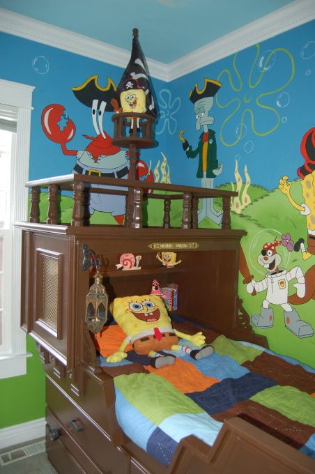 Spongebob Bedroom Ideas, Spongebob Themed Room, Spongebob Furniture, Spongebob Room Decor, Spongebob Room Ideas, Spongebob Pirate, Spongebob Bedroom, Spongebob Room, Spongebob House