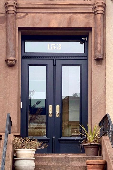 Expertly Crafted Wood Doors for Historic & Landmark Properties, Townhouses, Brownstones Commercial Exterior Doors, Brownstone Exterior, Lights For Decoration, Entrance Wood Door, Historic Doors, Commercial Exterior, Door Solutions, Fine Paints Of Europe, Door Detail