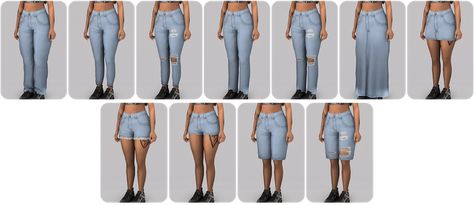 Ultimate Denim Collection | nucrests Acid Wash Denim, Denim Collection, Clothing Tags, Denim Wash, Sims 4, Maxi Skirt, I Know, Mini Skirts, Clothes