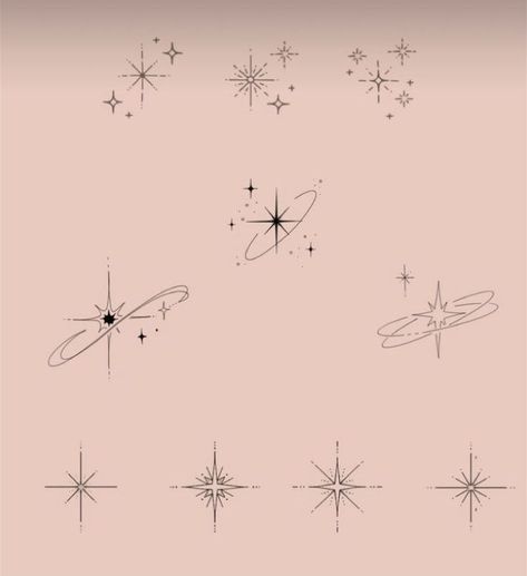 Line Art Star Tattoo, Space Tattoo Simple, Stars Drawing Simple, Fineline Star Tattoo, Star Drawing Simple, Tiny Stars Tattoo, Starlight Tattoo, North Star Tattoos, First Tattoo Ideas