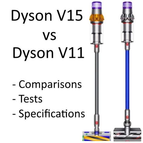 How does the new Dyson V15 Detect stack up against the Dyson V11? We run both vacuums through a host of tests to see. Dyson Vacuum Cleaner, Upright Vacuum Cleaners, Best Vacuum, Noise Levels, Vacuums, Battery Life, Dyson Vacuum, Clean House, Vacuum Cleaner